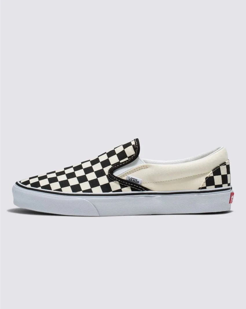 VANS UNISEX CLASSIC SLIP-ON KARIERT SCHWARZ/WEIß CASUAL SNEAKER SCHUHE