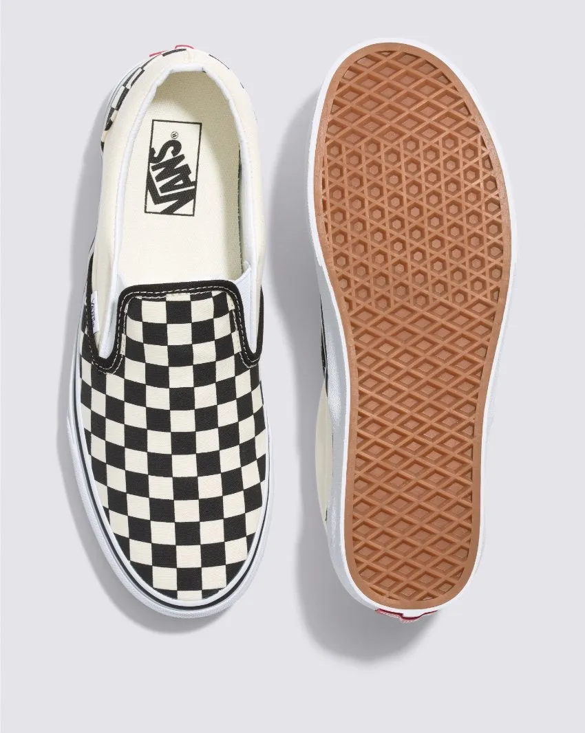 VANS UNISEX CLASSIC SLIP-ON KARIERT SCHWARZ/WEIß CASUAL SNEAKER SCHUHE