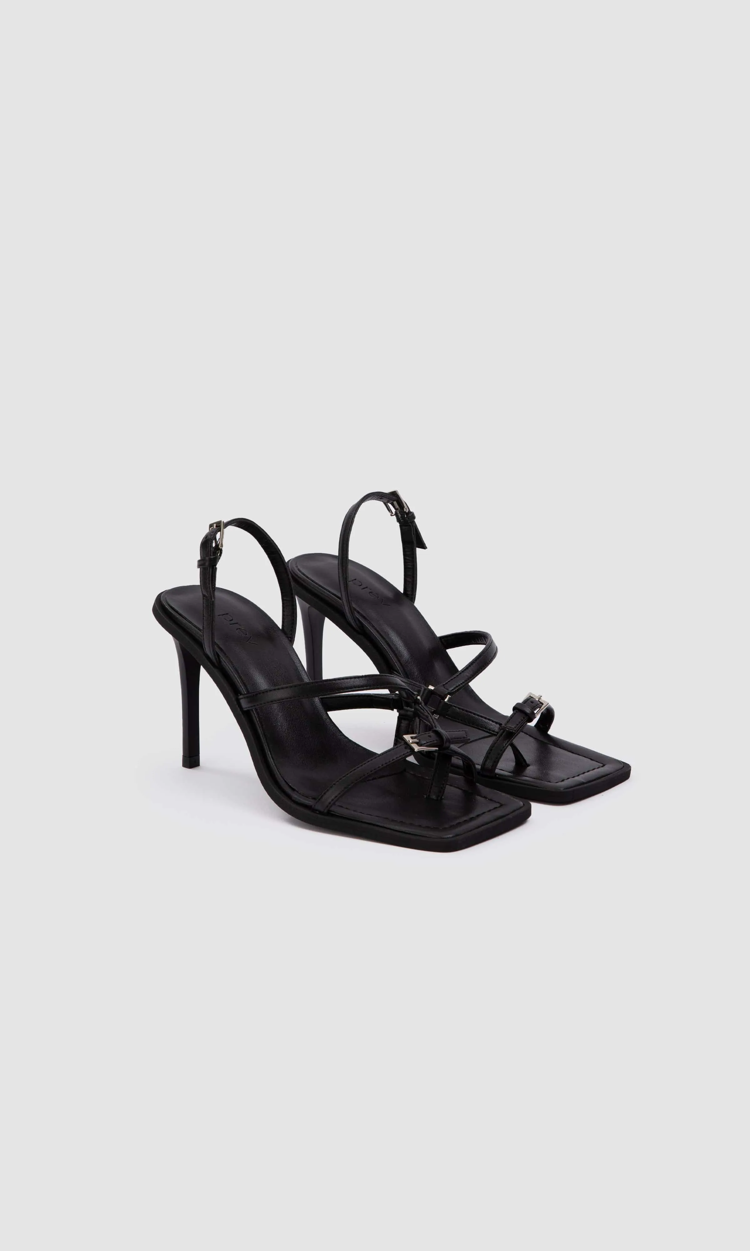 Vicki Vegan Olivenleder Sandaletten mit Absatz | Schwarz