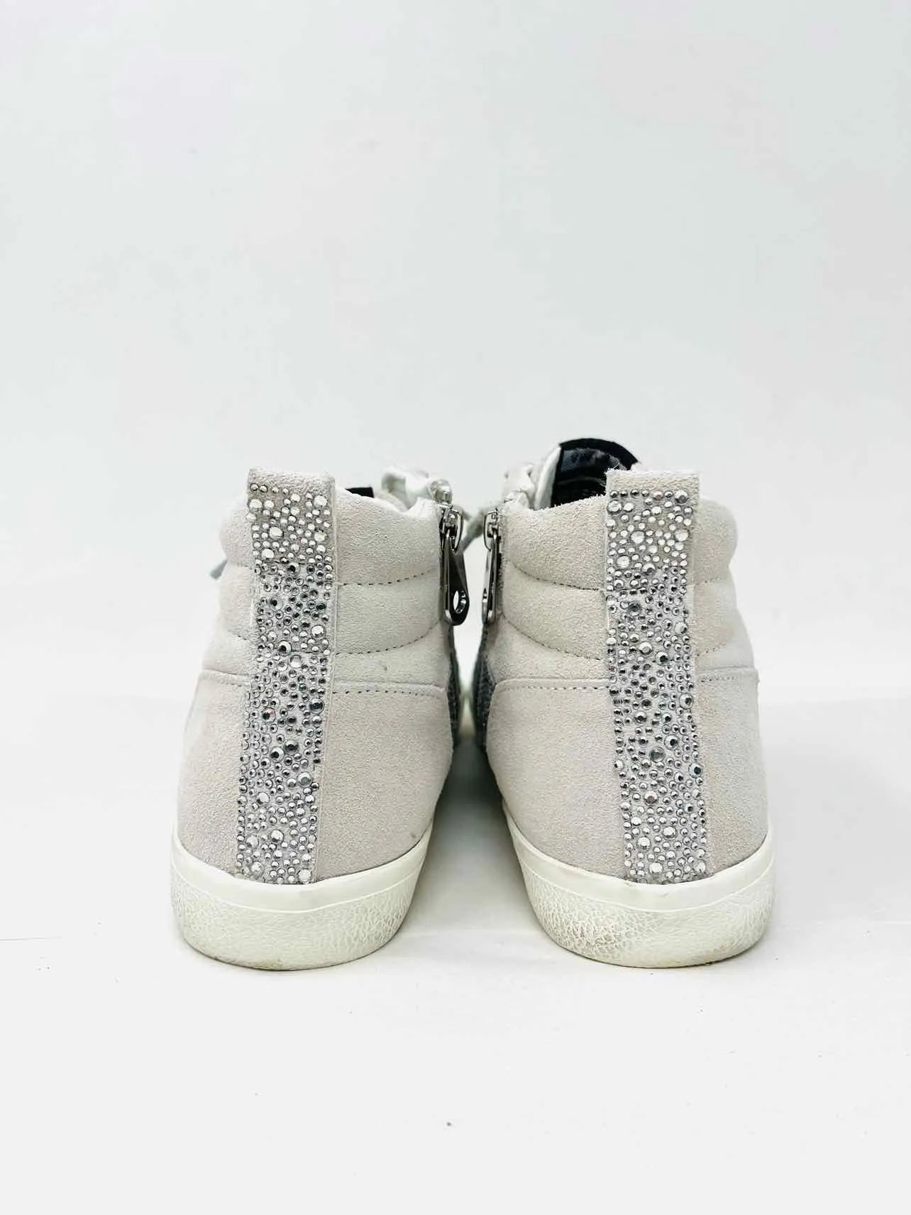 Vintage Havanna Größe 8 Weiß/Schwarz/Silber Sterne Strass-Schuhe Sneaker