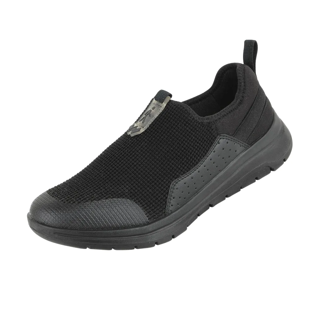 Warrior Schwarze Schnürsenkellose Freizeitschuhe Für Herren AIR WALK By Liberty