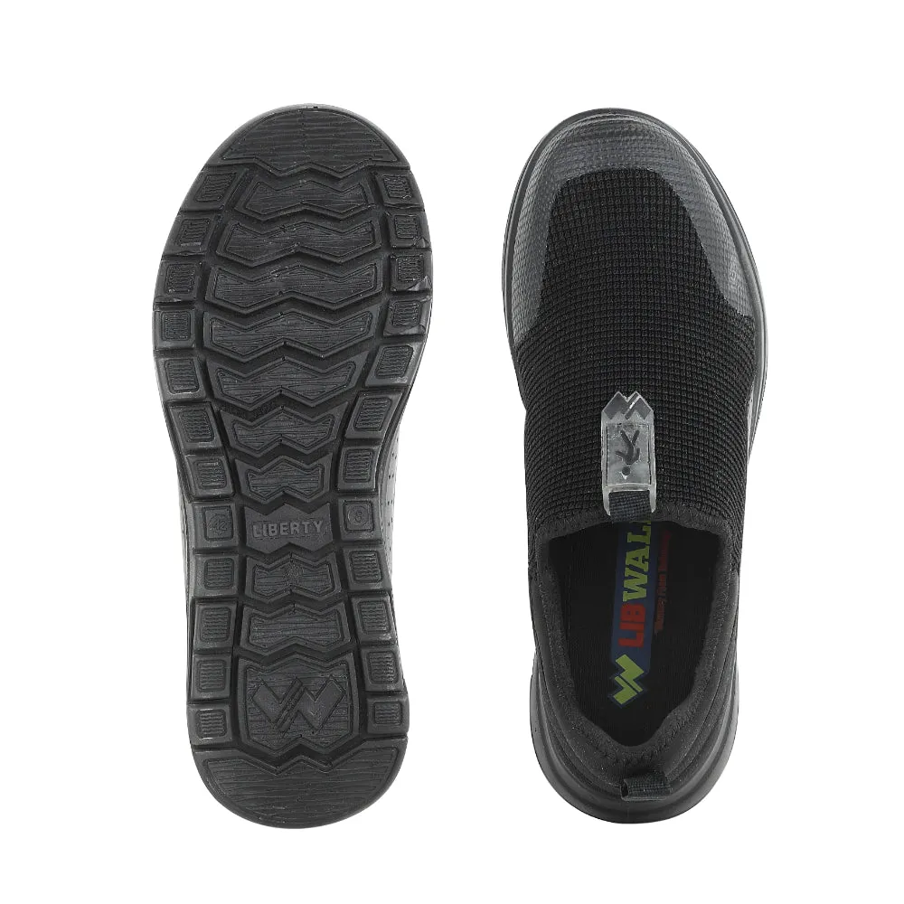 Warrior Schwarze Schnürsenkellose Freizeitschuhe Für Herren AIR WALK By Liberty