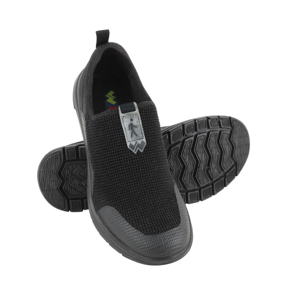 Warrior Schwarze Schnürsenkellose Freizeitschuhe Für Herren AIR WALK By Liberty