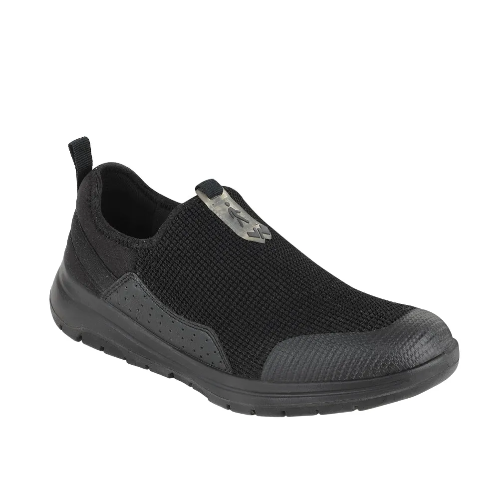 Warrior Schwarze Schnürsenkellose Freizeitschuhe Für Herren AIR WALK By Liberty