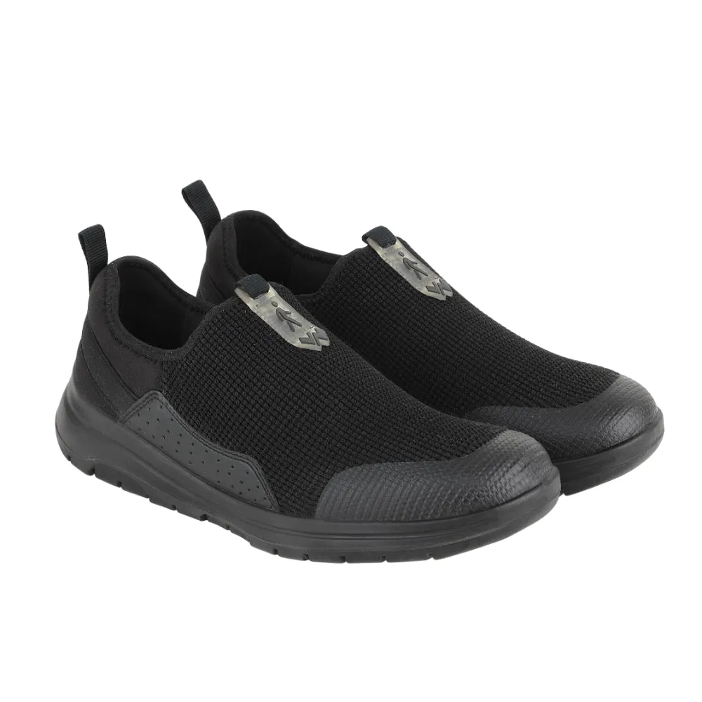 Warrior Schwarze Schnürsenkellose Freizeitschuhe Für Herren AIR WALK By Liberty
