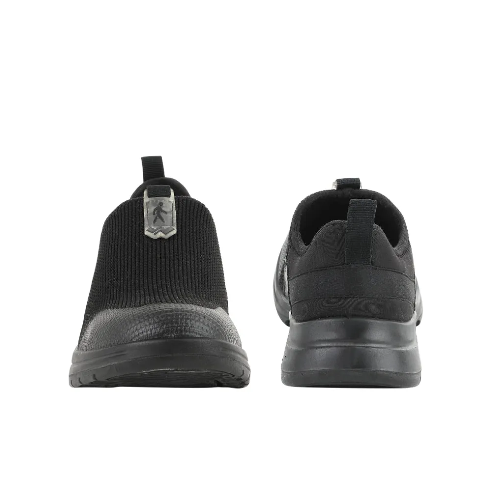 Warrior Schwarze Schnürsenkellose Freizeitschuhe Für Herren AIR WALK By Liberty