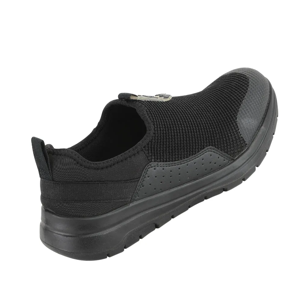 Warrior Schwarze Schnürsenkellose Freizeitschuhe Für Herren AIR WALK By Liberty