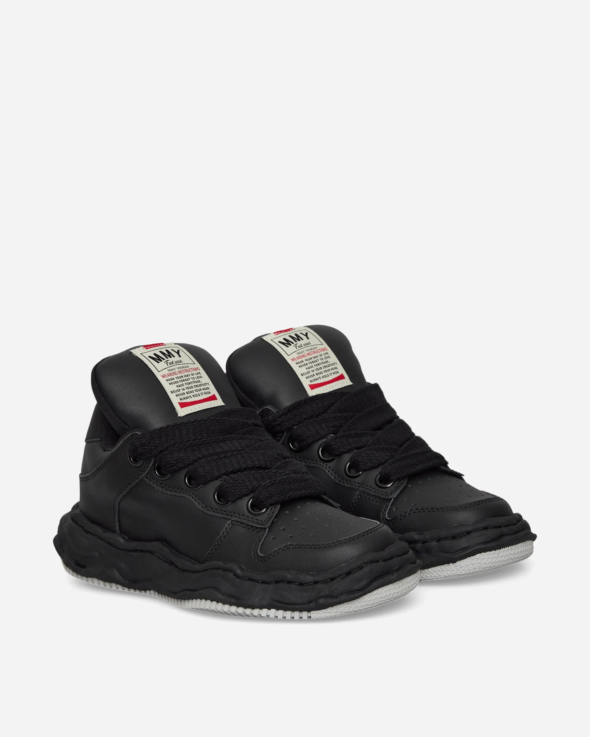 Wayne Puffer OG Sohlenleder Low Sneakers Schwarz