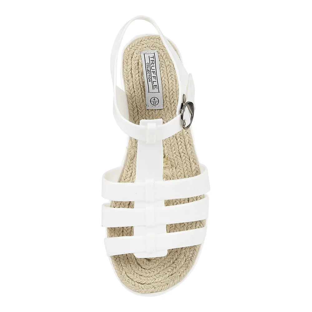 Weiße Flache Schuhe
