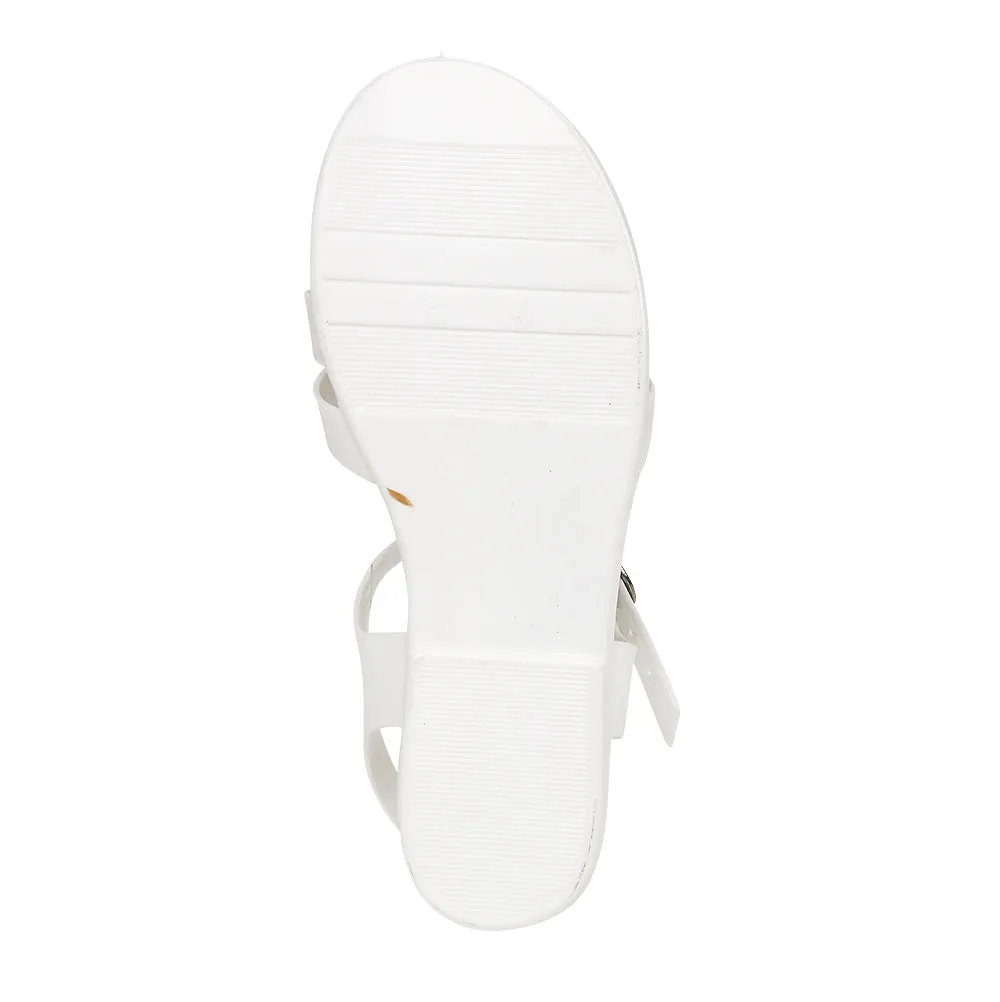 Weiße Flache Schuhe