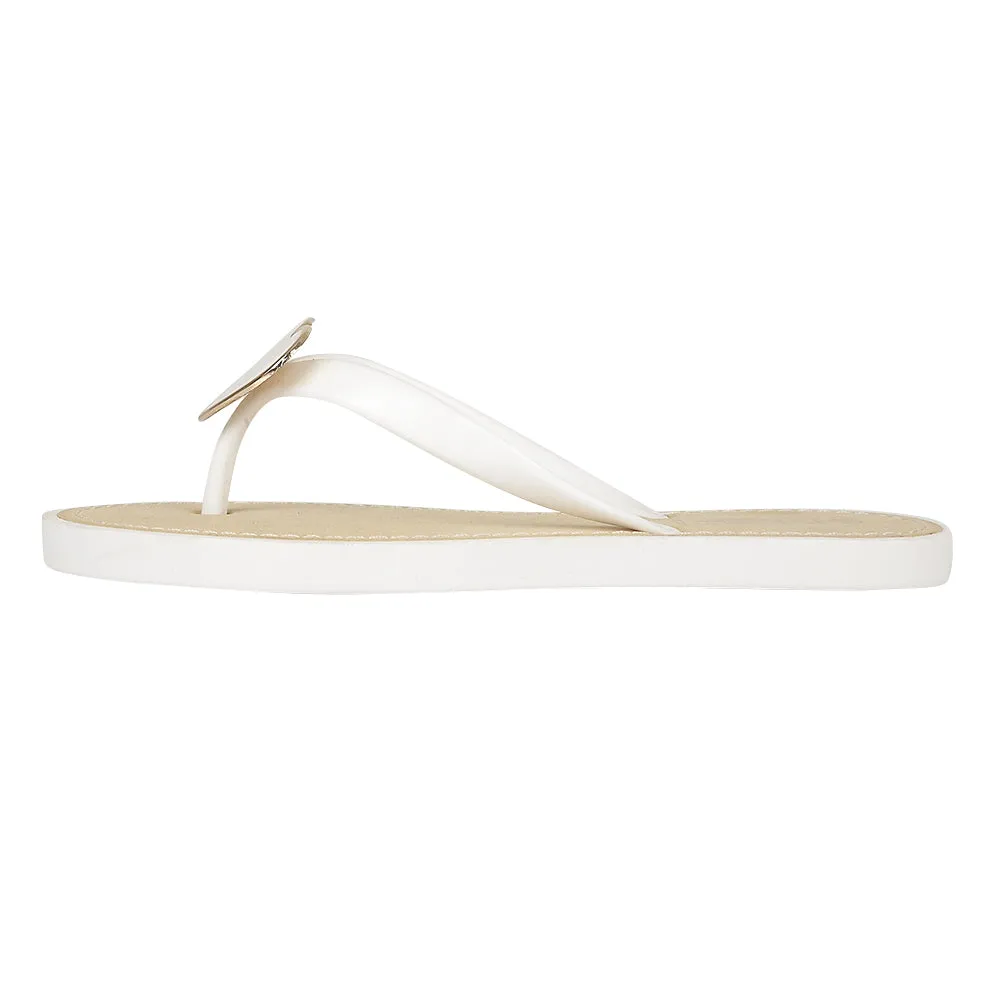 Weiße Flache Schuhe