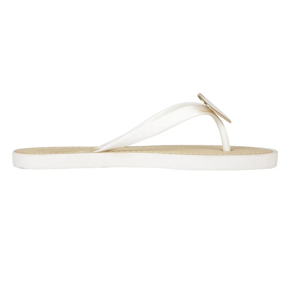Weiße Flache Schuhe