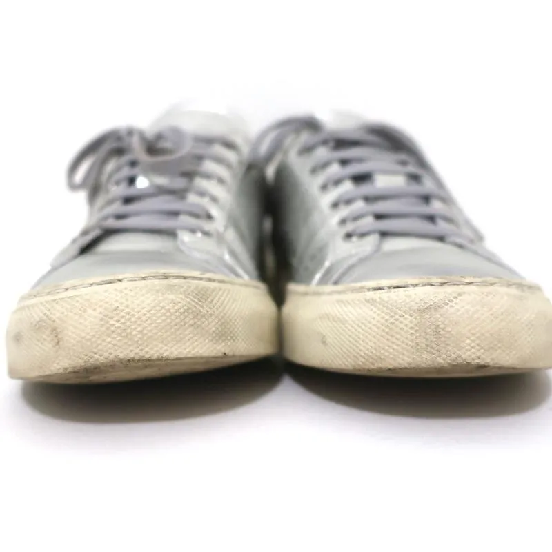Damen Common Projects Achilles Low Sneakers Silber Metallic Leder Größe 38