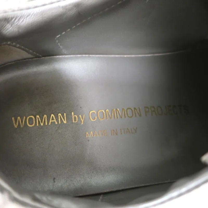 Damen Common Projects Achilles Low Sneakers Silber Metallic Leder Größe 38