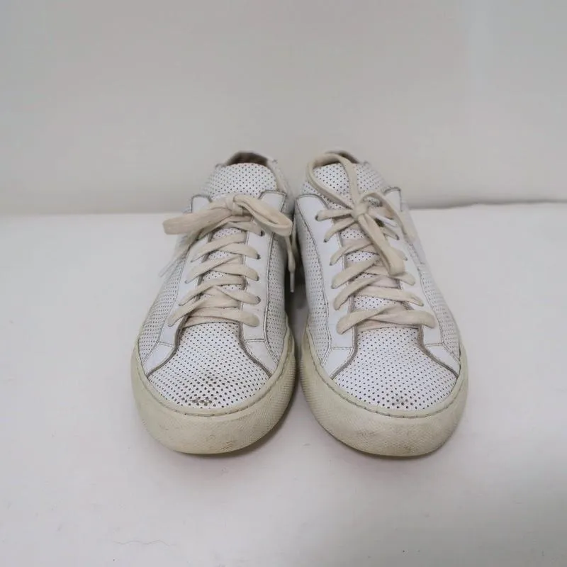 Damen Common Projects Achilles Low Sneakers Weiß Perforiertes Leder Größe 38