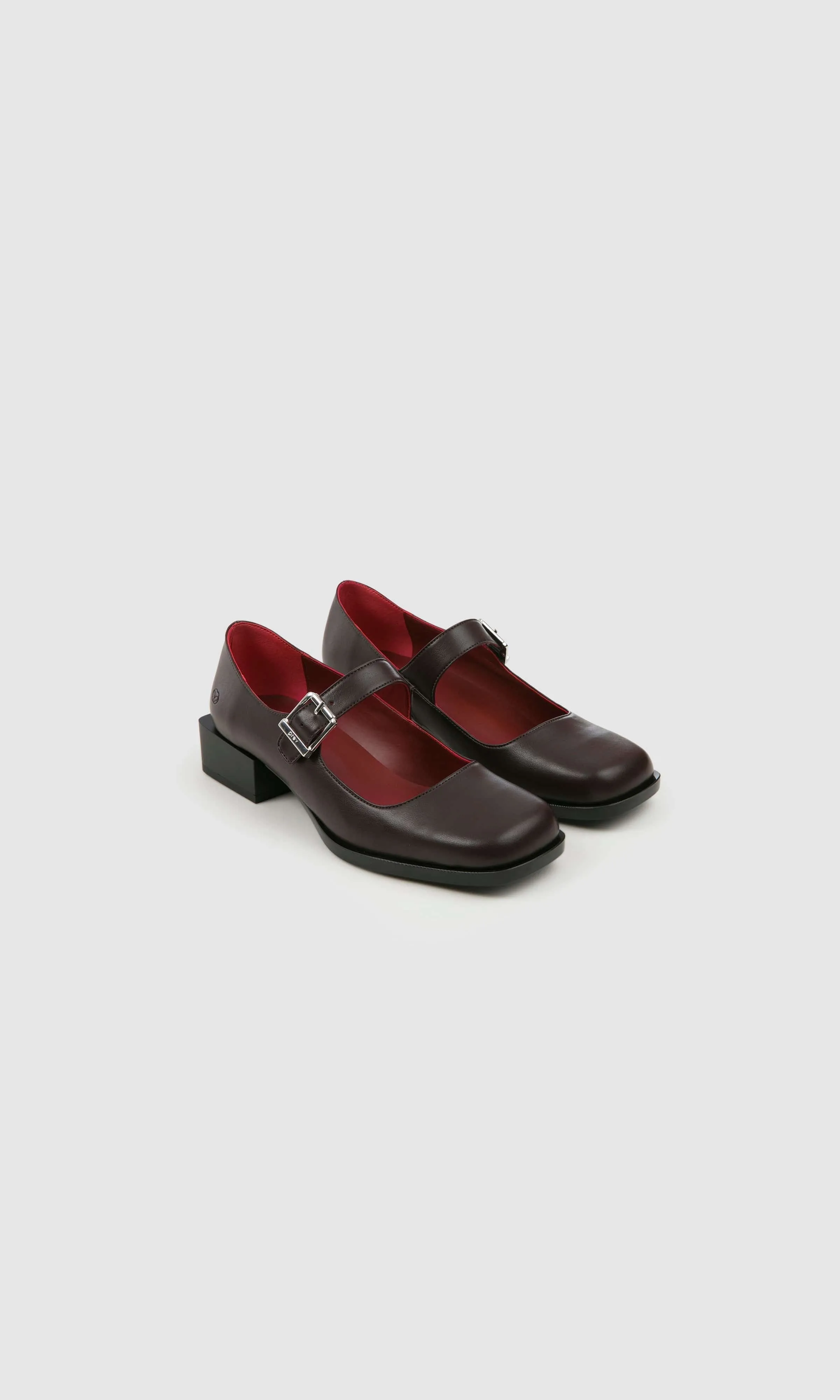 Damen Apple Leder Vegan Mary Jane Pumps | Braun