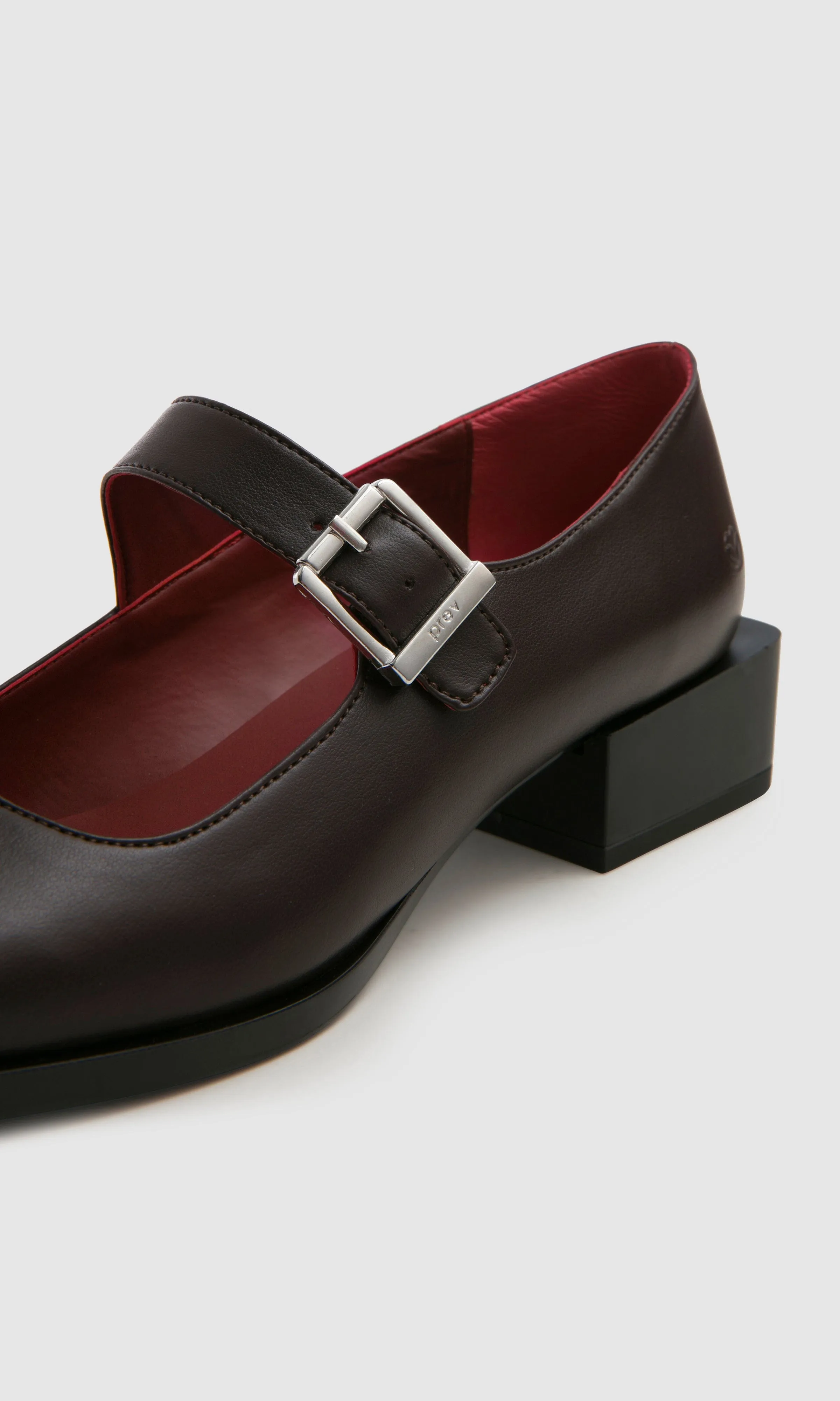 Damen Apple Leder Vegan Mary Jane Pumps | Braun