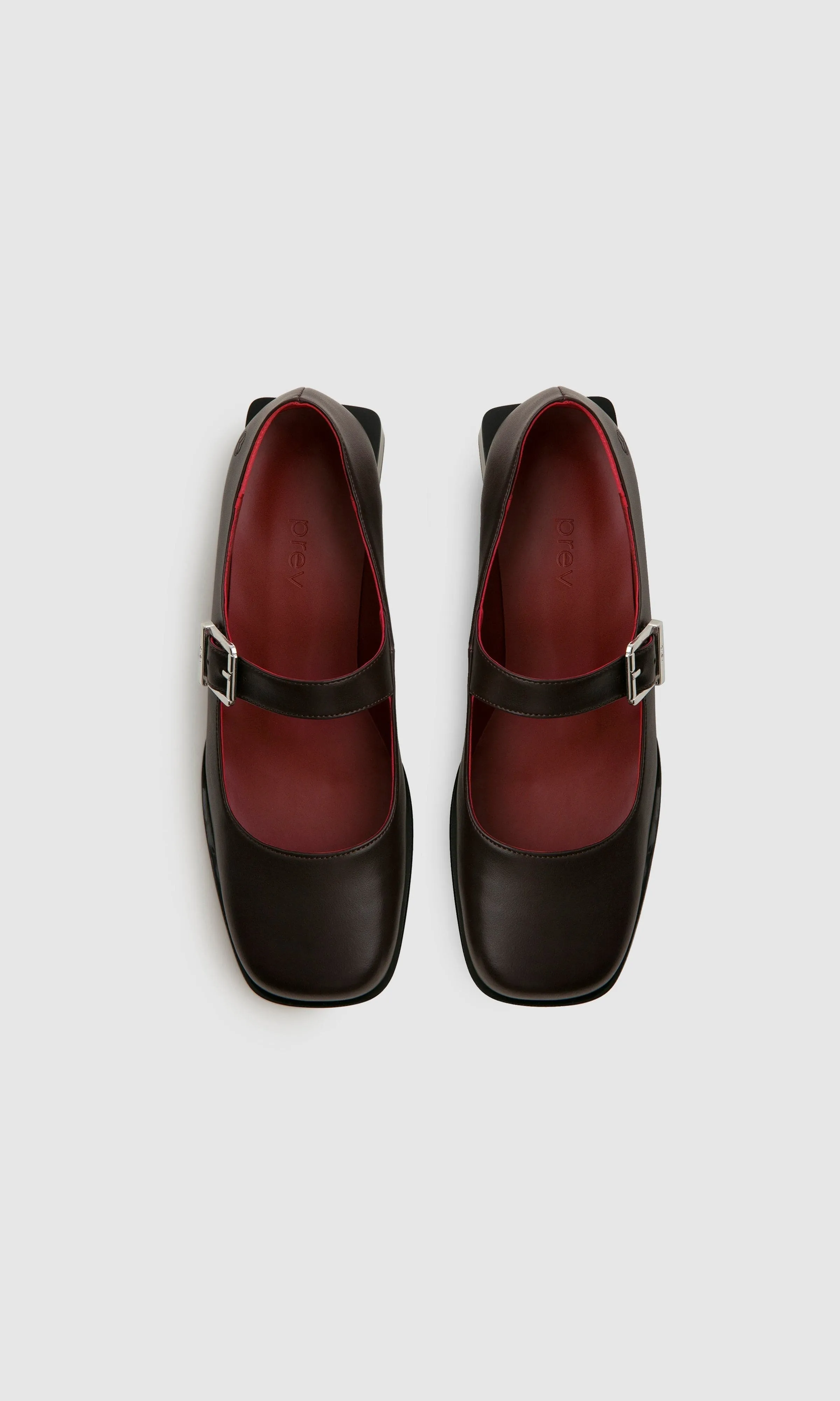 Damen Apple Leder Vegan Mary Jane Pumps | Braun