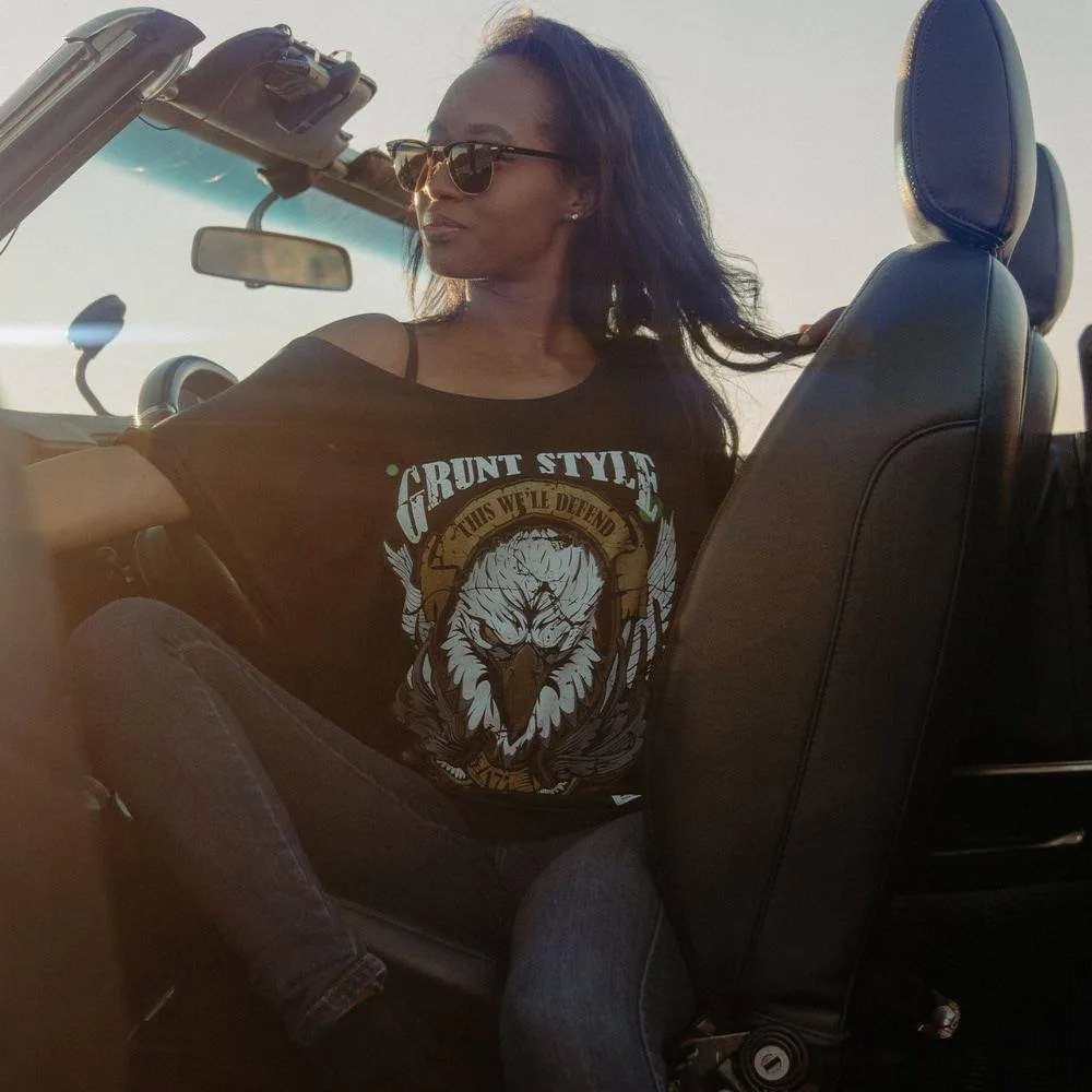 Damens Easy Rider Eagle lässiges T-Shirt - Schwarz