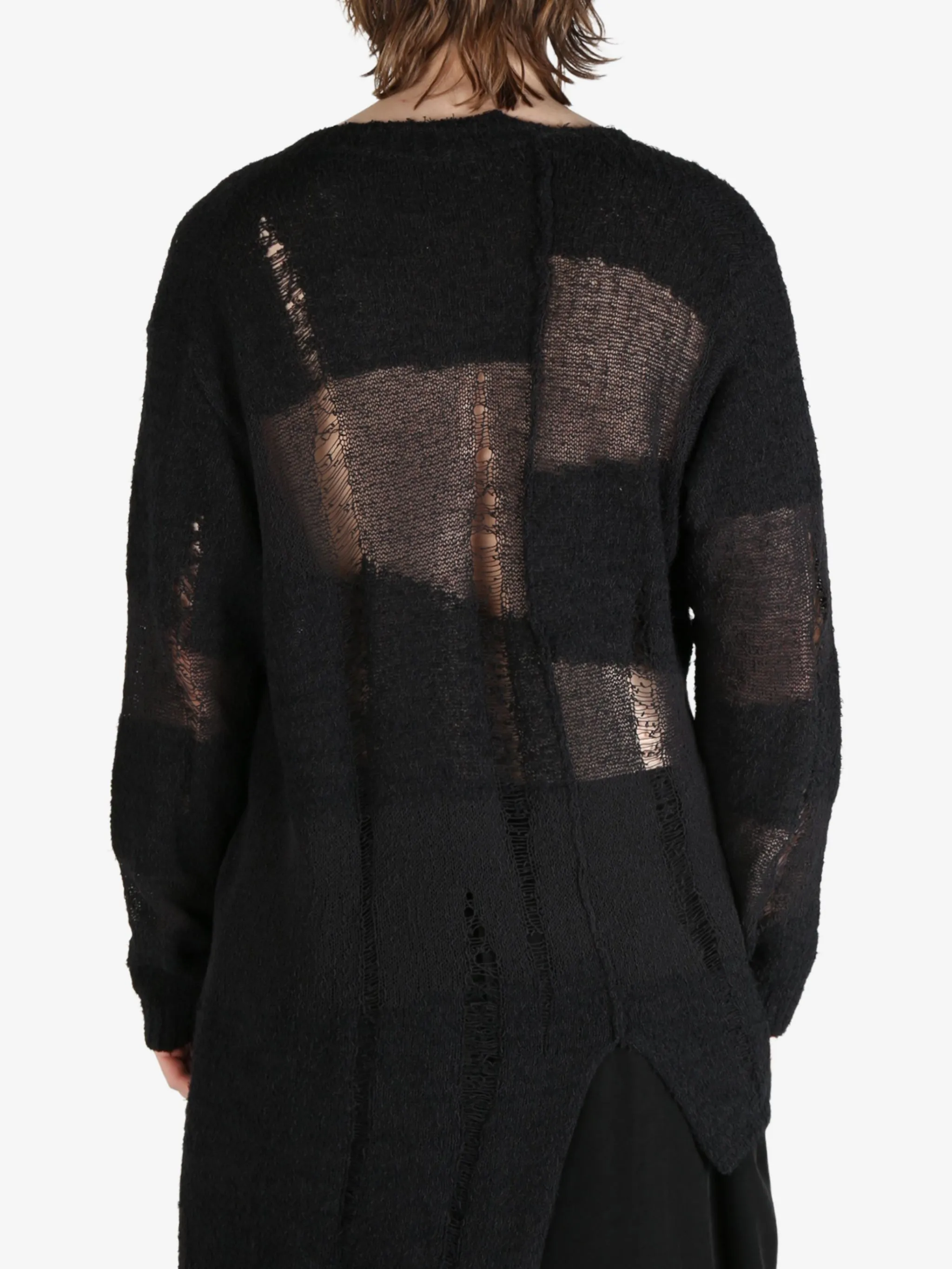 YOHJI YAMAMOTO POUR HOMME - Herren Übergroße Cardigan Kleidung mit Used-Optik_yohji-yamamoto