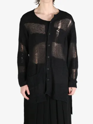 YOHJI YAMAMOTO POUR HOMME - Herren Übergroße Cardigan Kleidung mit Used-Optik_yohji-yamamoto