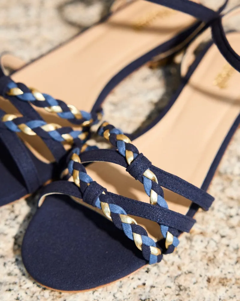 Zonza Vegan Wildleder Geflochtene Sandalen | Mitternachtsblau